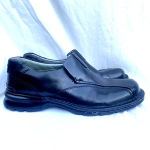 CLARKS Mens 8.5 Black Leather Dress Shoes Slip-On Loafers